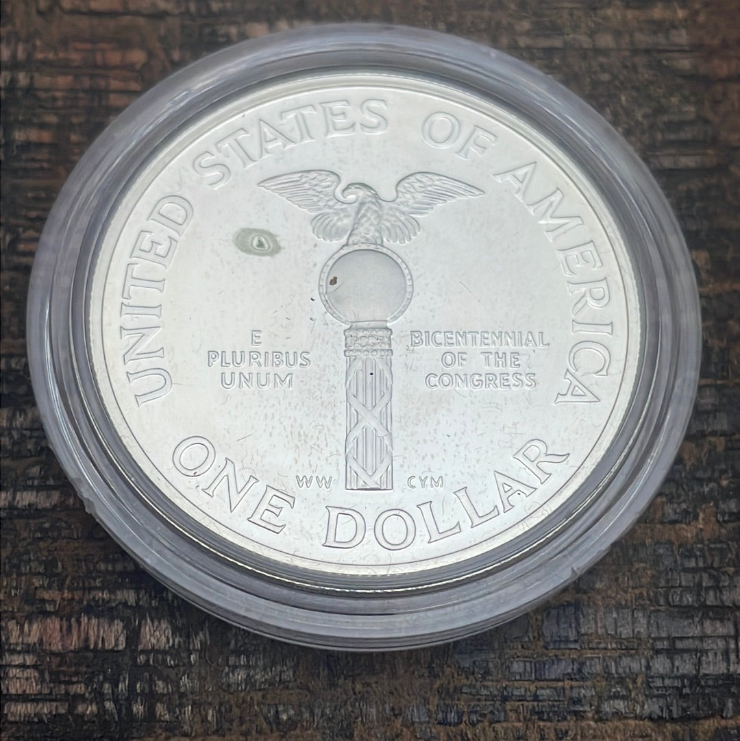 1989 - US Mint 2 Coin Proof Set Congressional Commemorative Coins, One Silver Dollar & One Half Dollar-Proof Coin in OGP