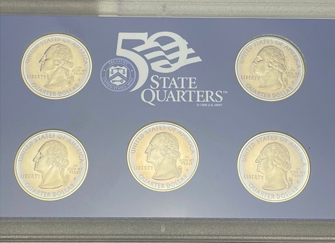 1999 US Mint 50 State Quarters Proof Set in OGP with COA