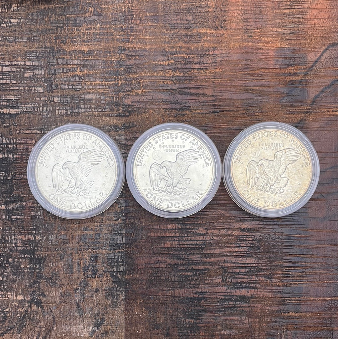 1971-S, 1972-S, 1973-S US $1 40% Silver Eisenhower Dollar 3 Coin Uncirculated Set