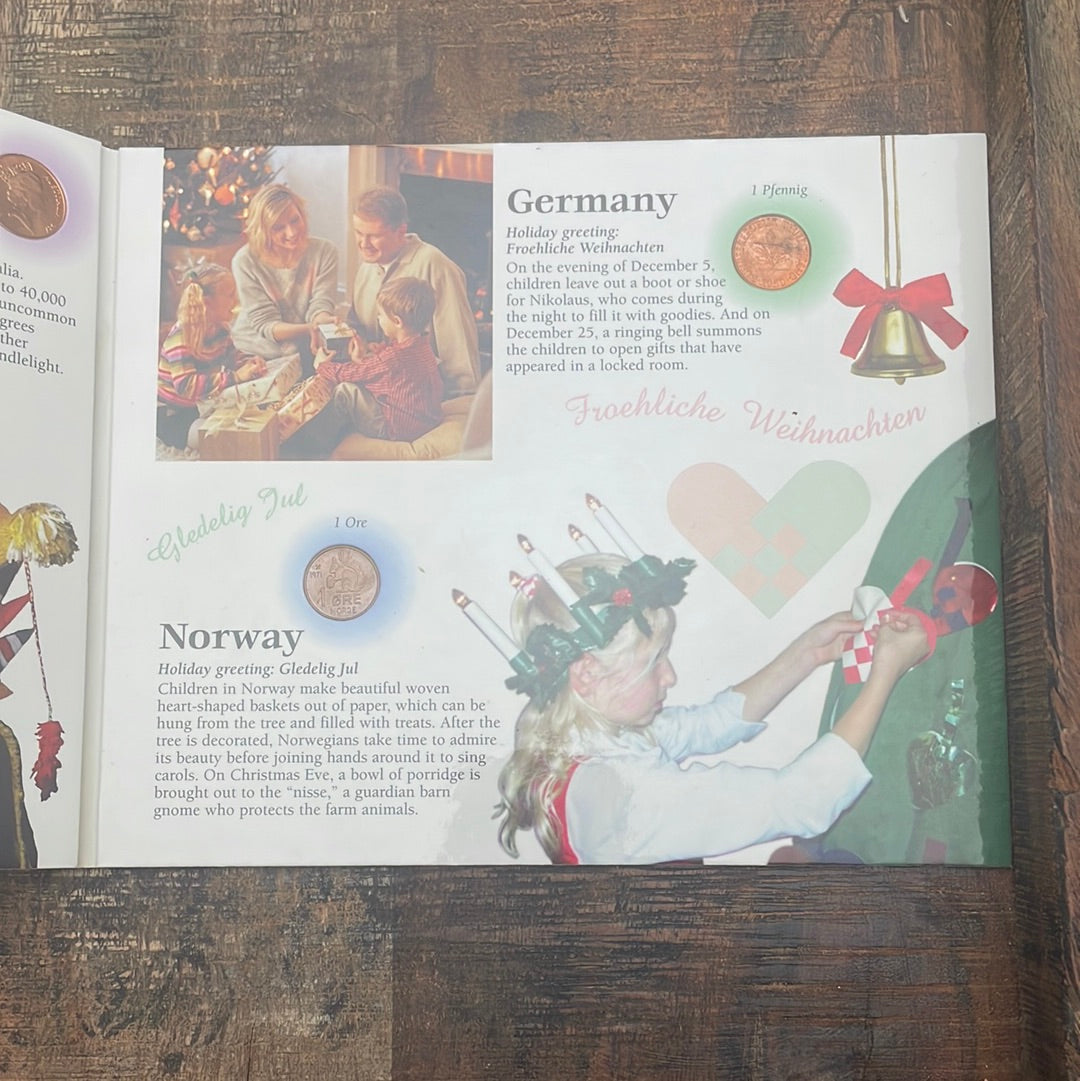 Christmas Around the World Coin Book with coins