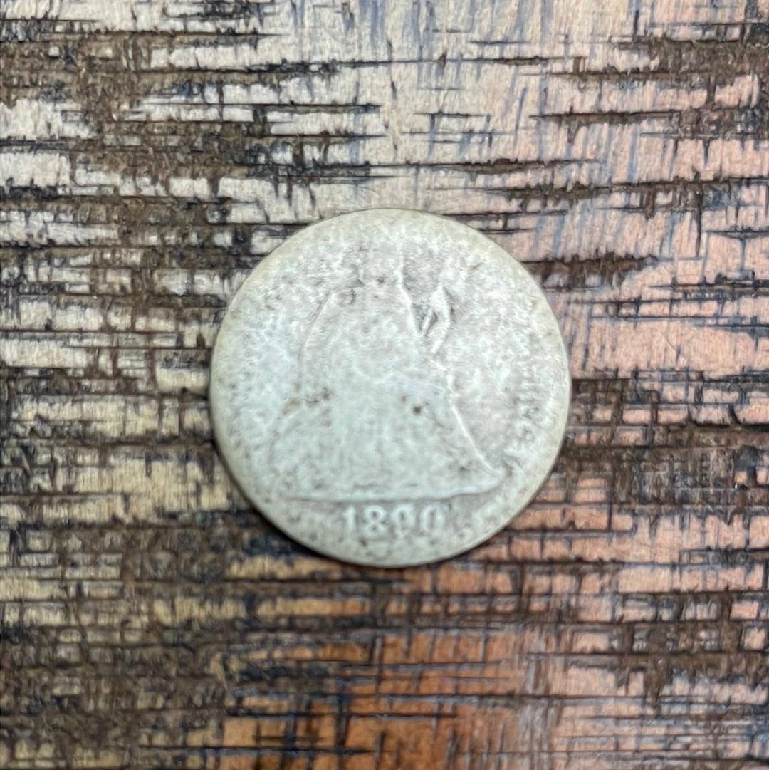 1890 10c US Seated Liberty Dime - 90% Silver