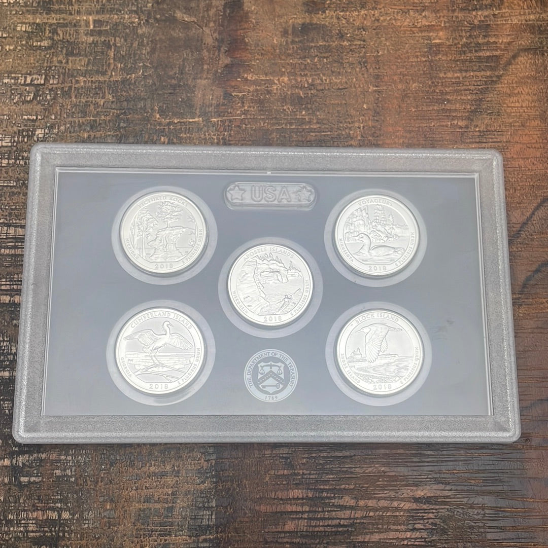 2018 Quarters Silver Proof Set, Reverse Proof, no BOX