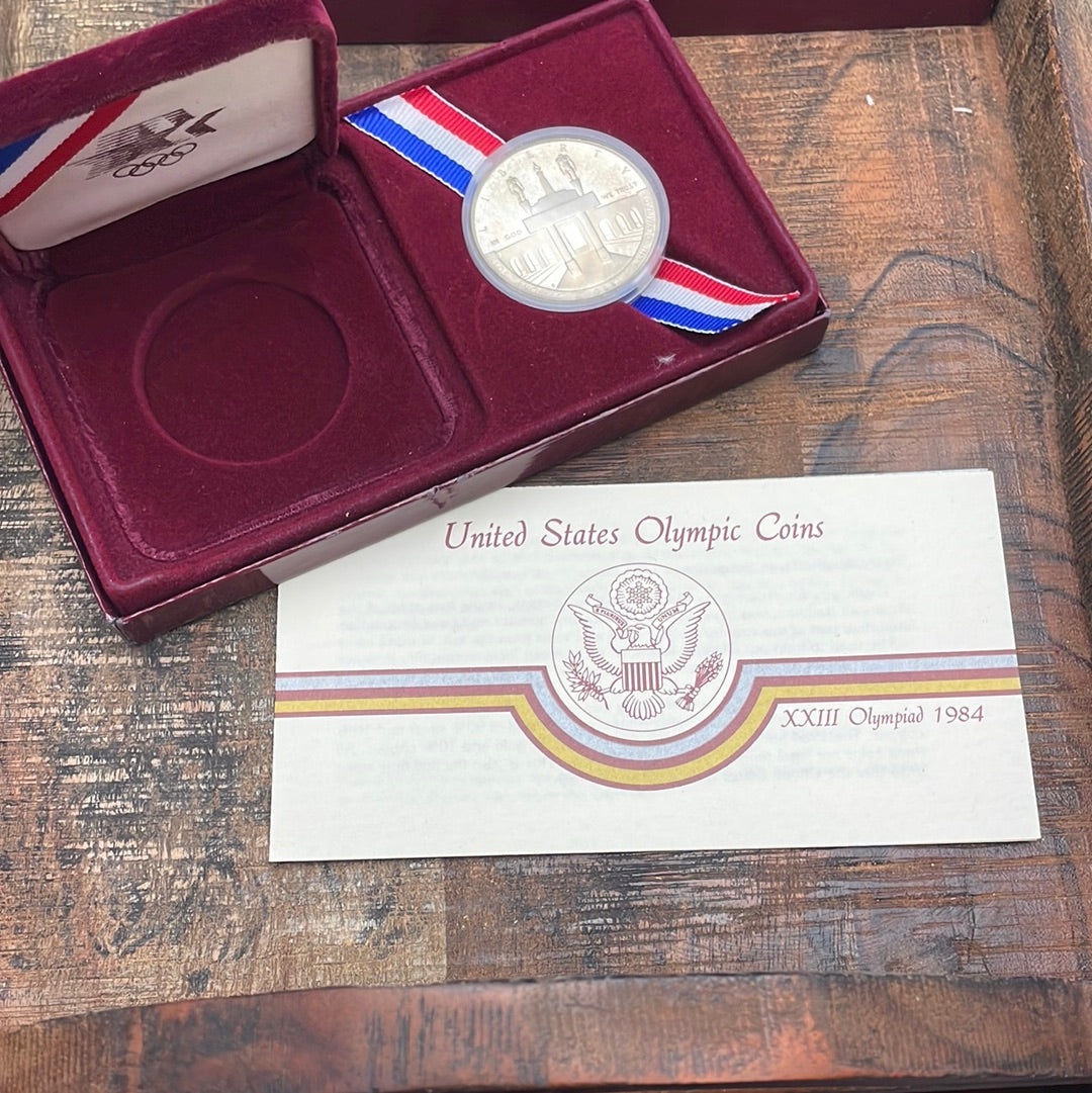 1984-S US $1 Los Angeles XXIII Olympiad Silver Proof Coin in OGP w/ COA