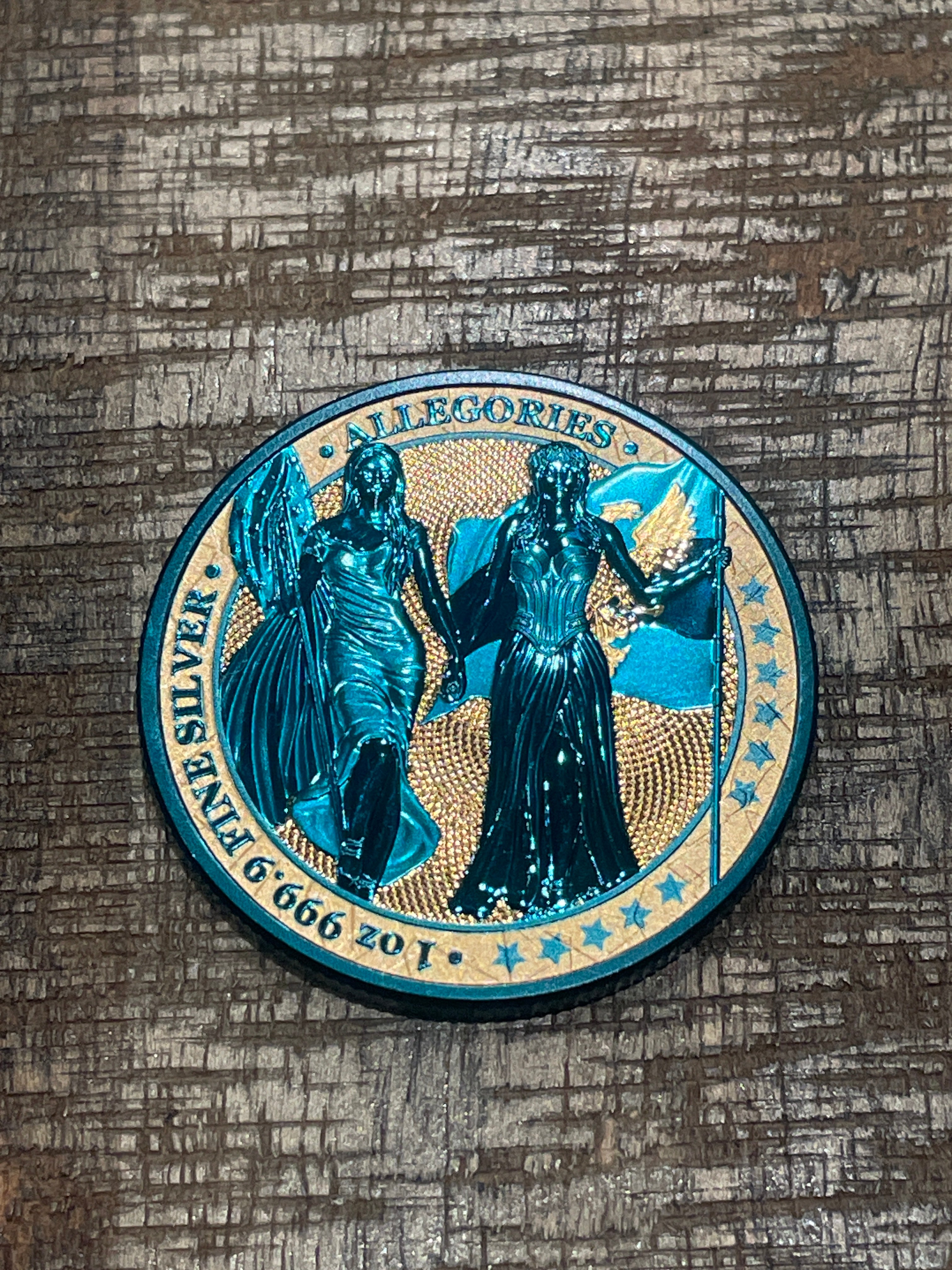 2019 Germania 5 Marks The Allegories: Columbia and Germania 1 oz .9999 Fine Silver