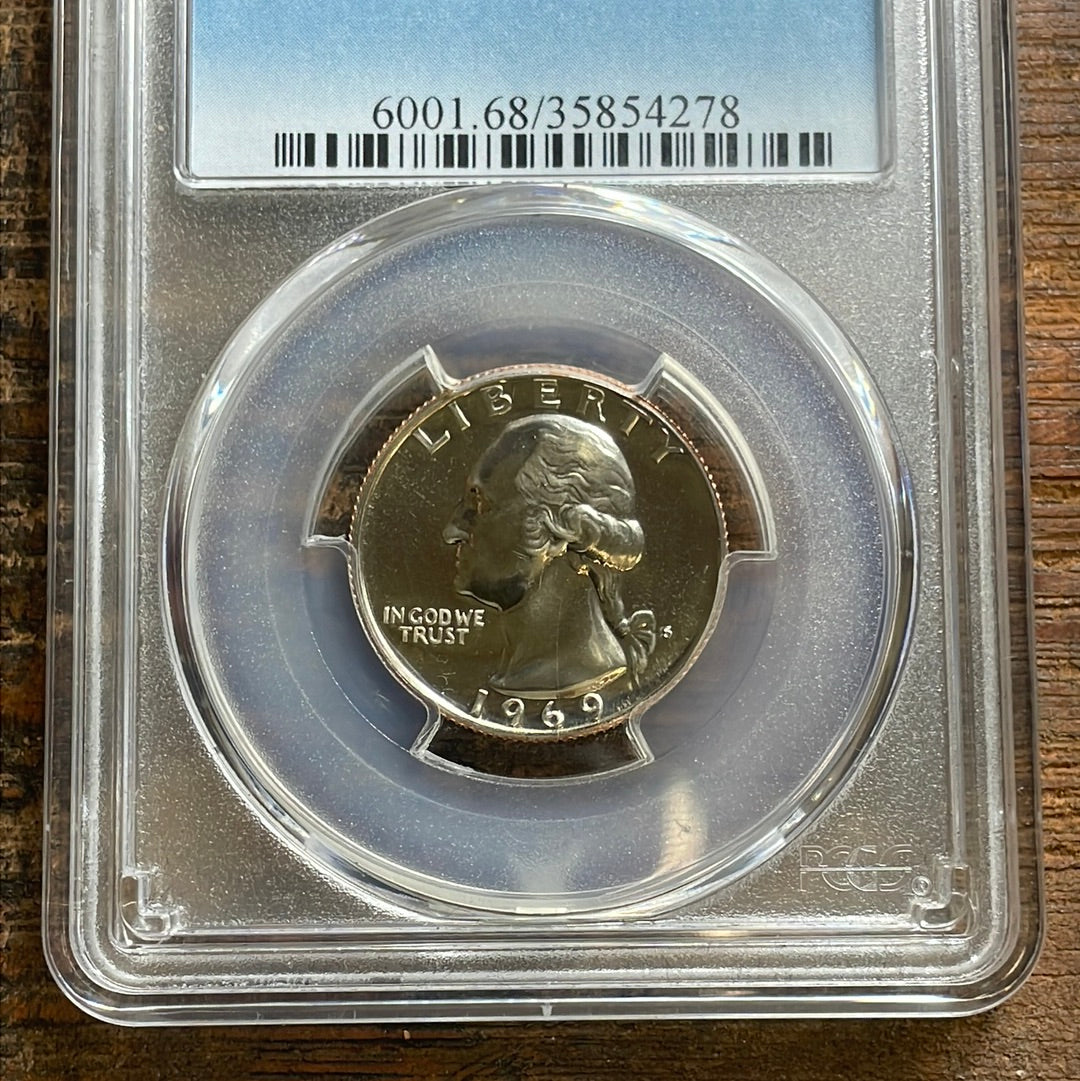 1969-S 25c US Washington Quarter PCGS PR 68