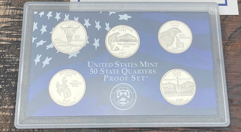 2007 US Mint 50 State Quarters Proof Set in OGP with COA