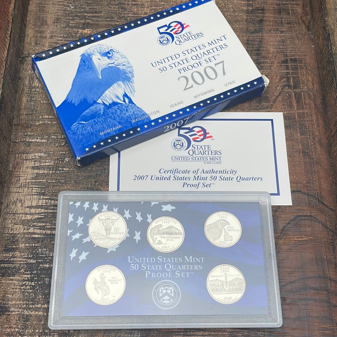 2007 US Mint 50 State Quarters Proof Set in OGP with COA