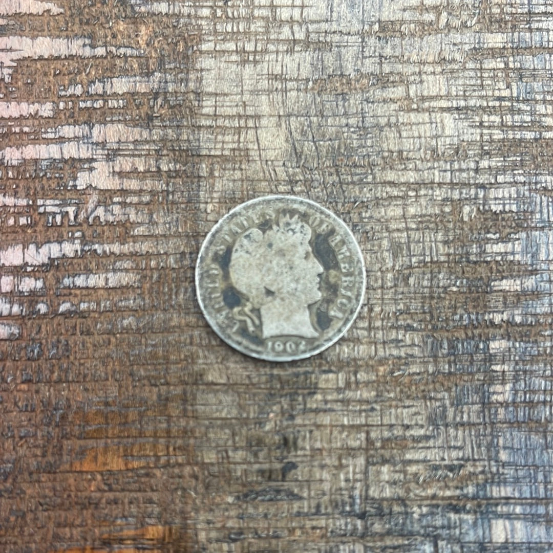 1902 10c US Barber Dime - 90% Silver