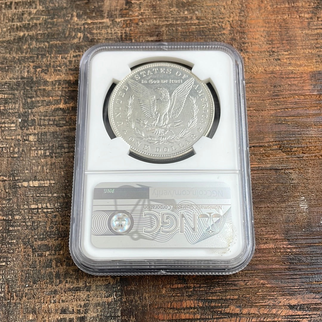 1885 $1 US Silver Morgan Dollar NGC AU58 PL