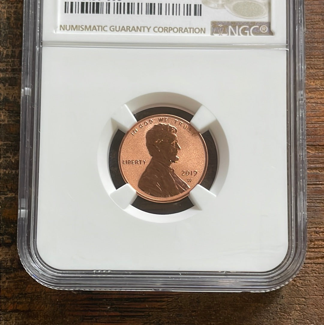 2019-W 1C US Lincoln Penny. NGC Reverse PF70 RD.