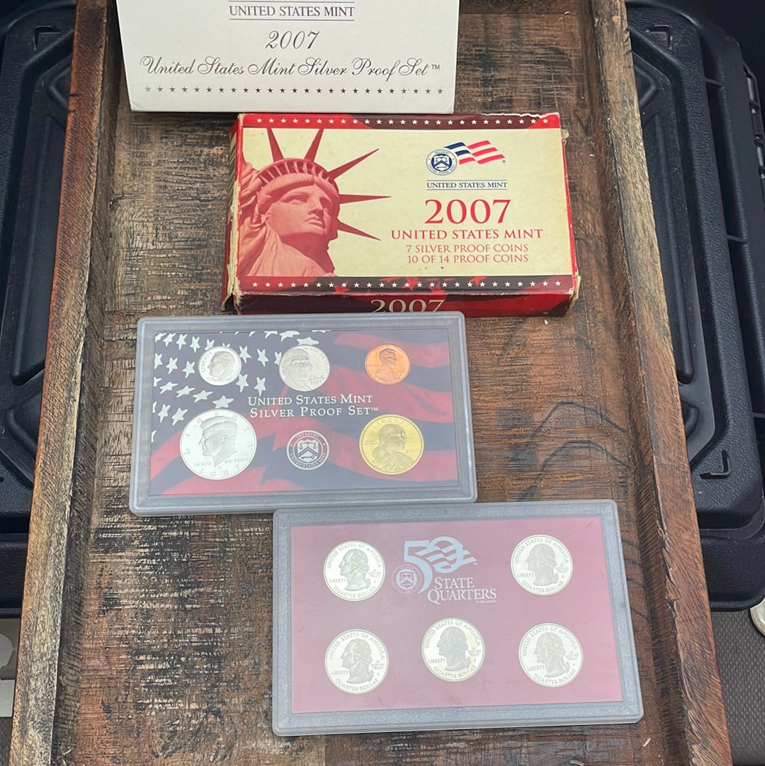 2007-S Silver Proof Set in OGP, 14 coin set.