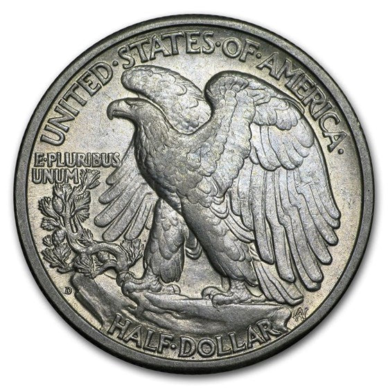 90% Silver Walking Liberty Halves $10 Face Value 20-Coin Roll AU