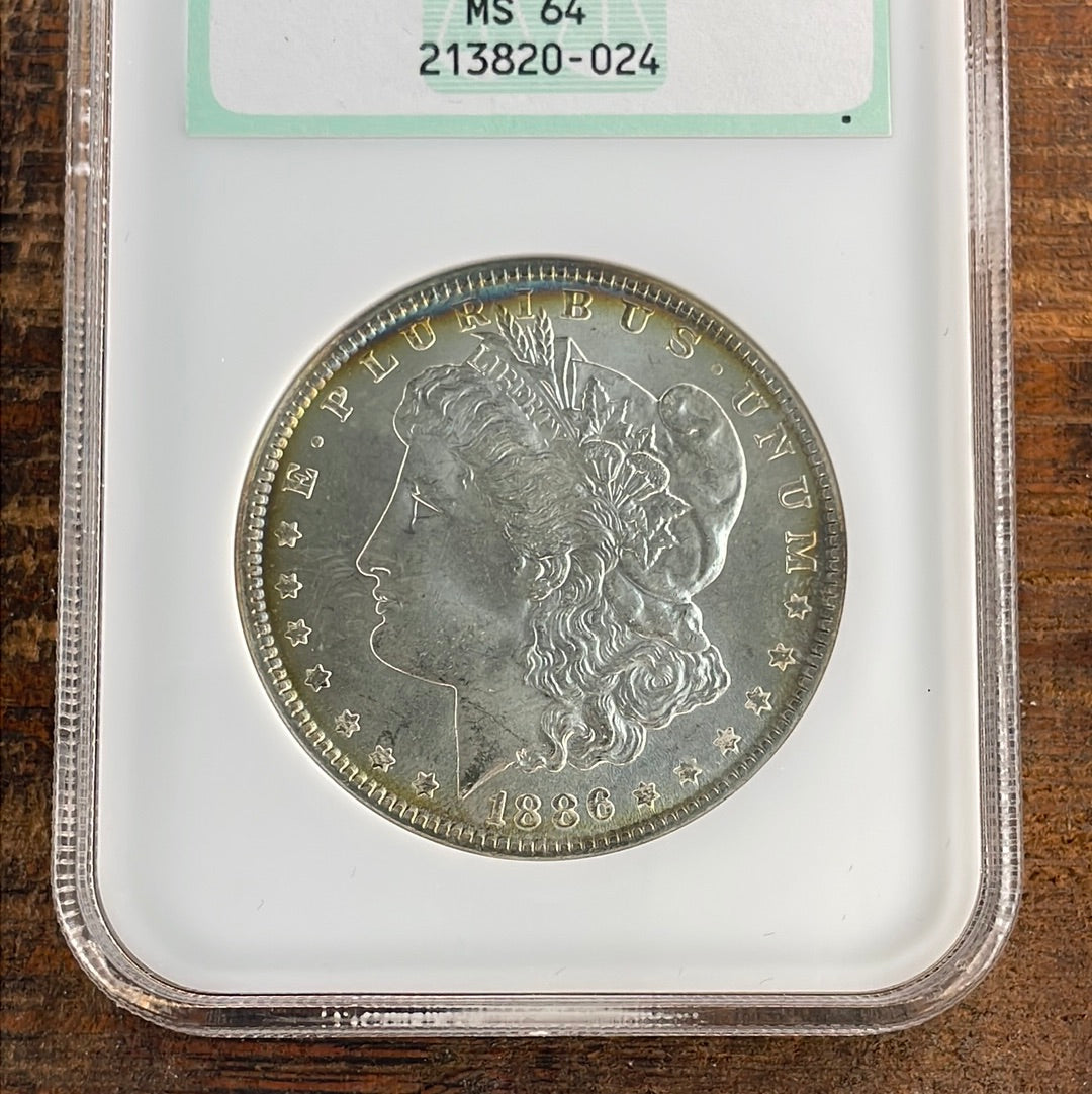 1886 $1 US Morgan Silver Dollar NGC MS64