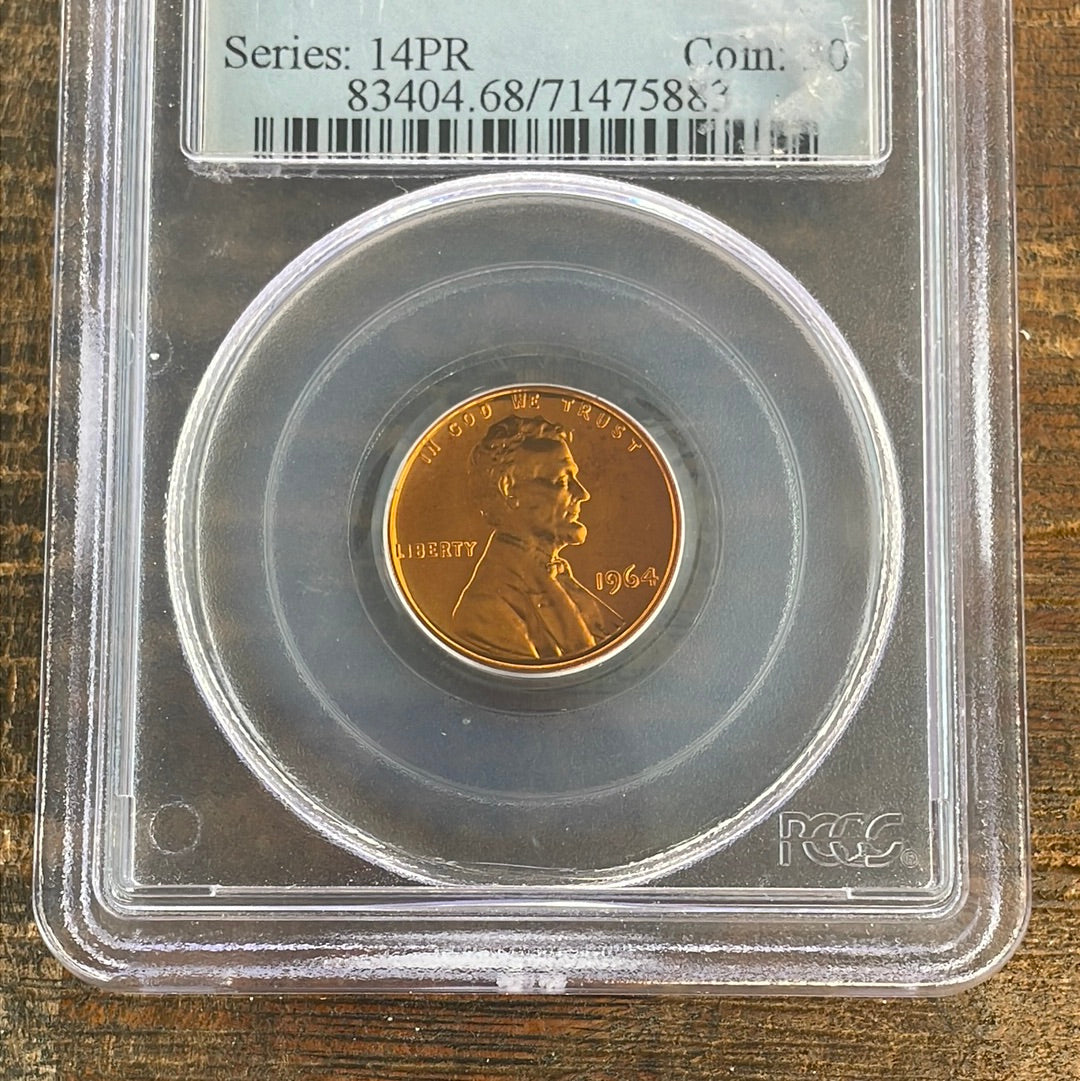 1964 1c US Lincoln Memorial Cent PCGS PR68 RD CAM