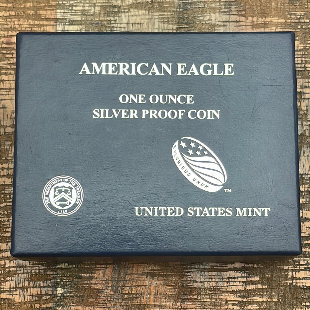 2007-W $1 US American Silver Eagle Proof Coin~Capsule, Presentation Case, Box, with COA.