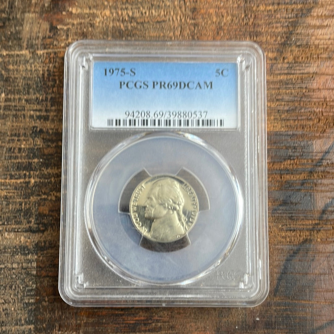 1975-S 5c US Jefferson Nickel PCGS PR69DCAM