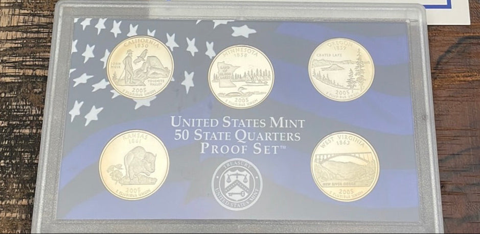 2005 US Mint 50 State Quarters Proof Set in OGP with COA