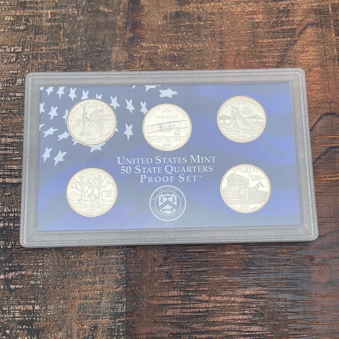 2001 US Mint 50 State Quarters Proof Set with no BOX