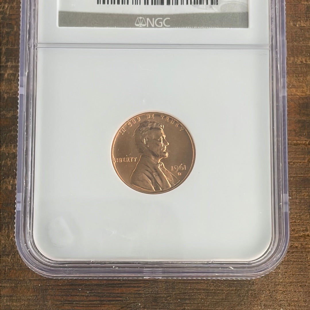 1961-D 1c US Lincoln Memorial Cent NGC MS66 RD