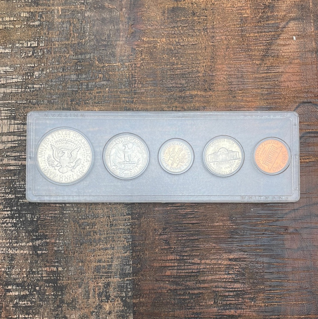 1967 Birth Year Set, 5 coin set with 40% Silver Half Dollar.