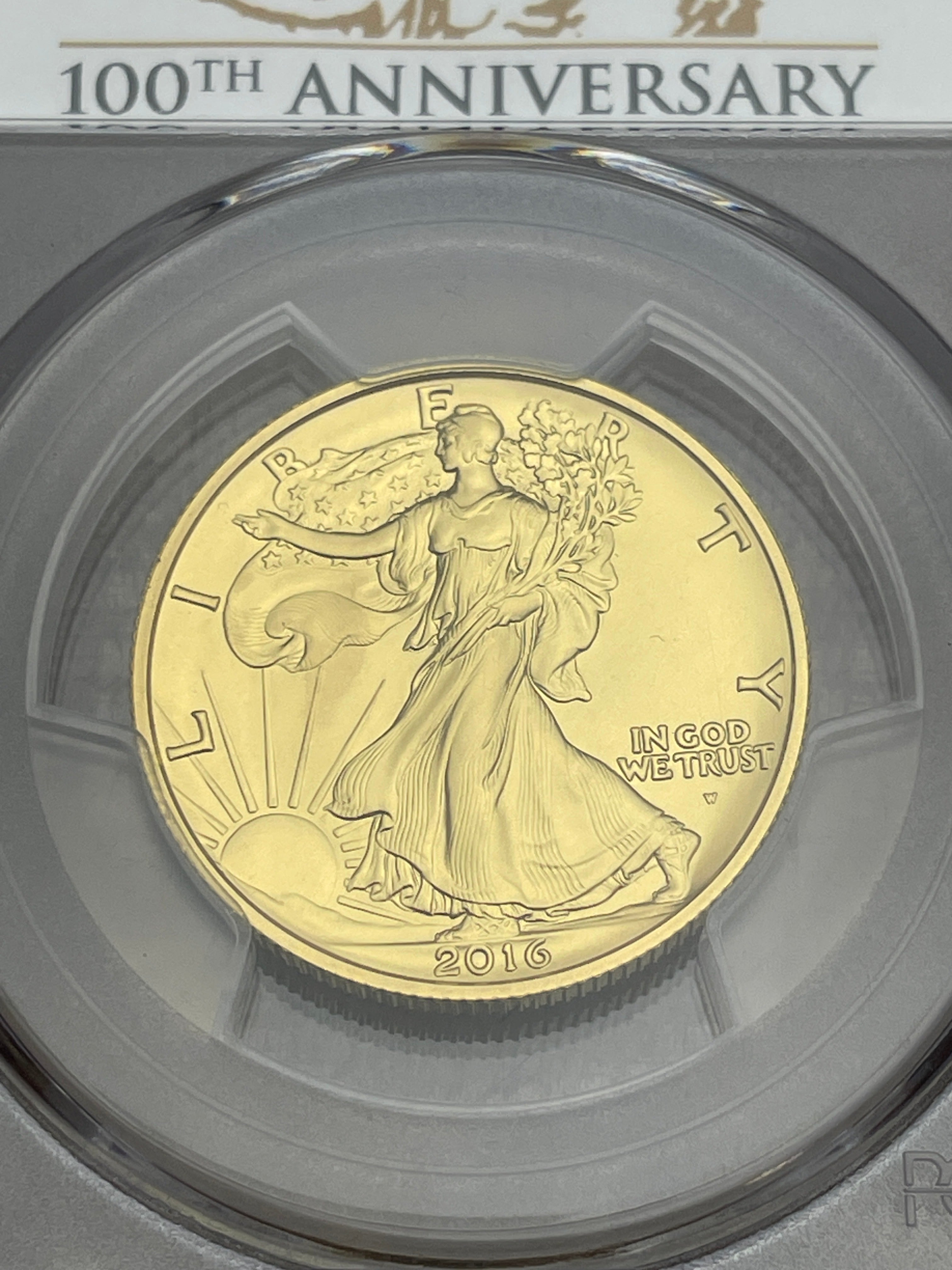 2016-W 50C 1/2oz .9999 Gold Walking Liberty PCGS SP70 First Strike
