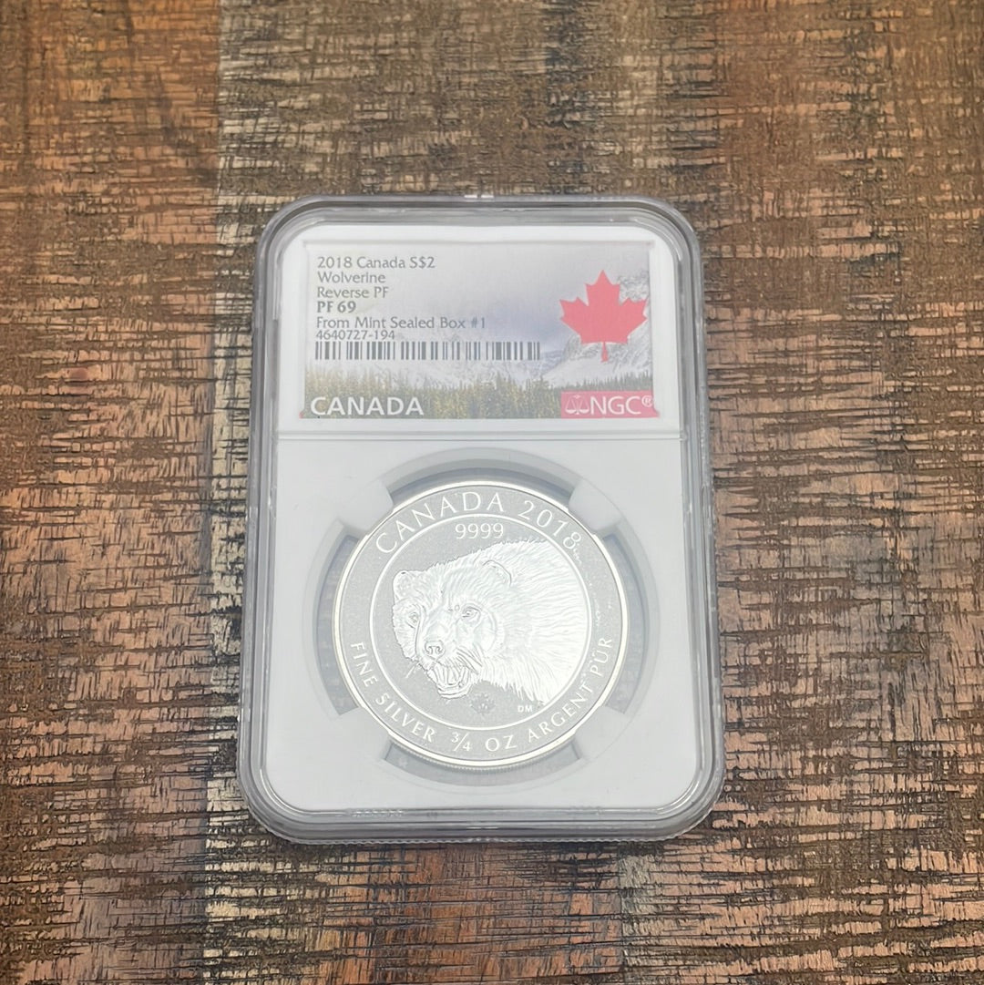 2018 $2 Canada Wolverine Reverse PF~NGC PF69~From Mint Sealed Box #1