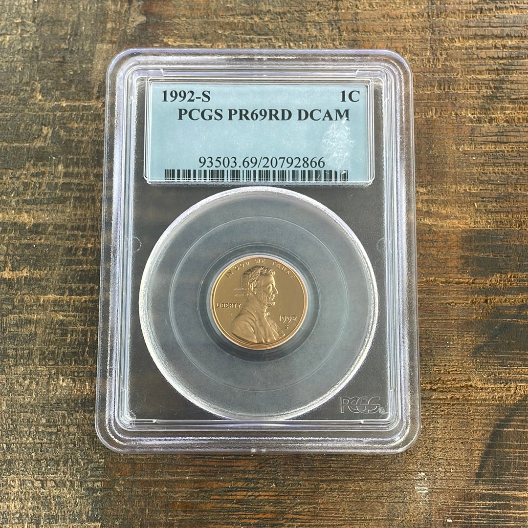 1992-S 1c US Lincoln Memorial Cent PCGS PR69RD DCAM