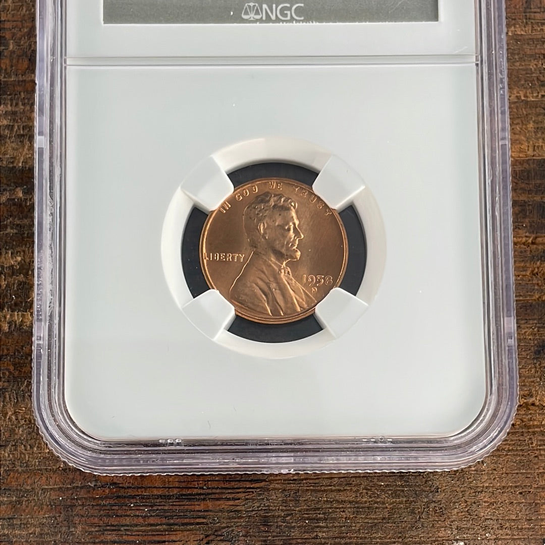 1958-D 1c US Lincoln Wheat Cent NGC MS66 RD