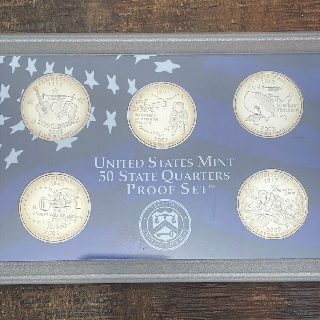 2002 US Mint 50 State Quarters Proof Set no BOX
