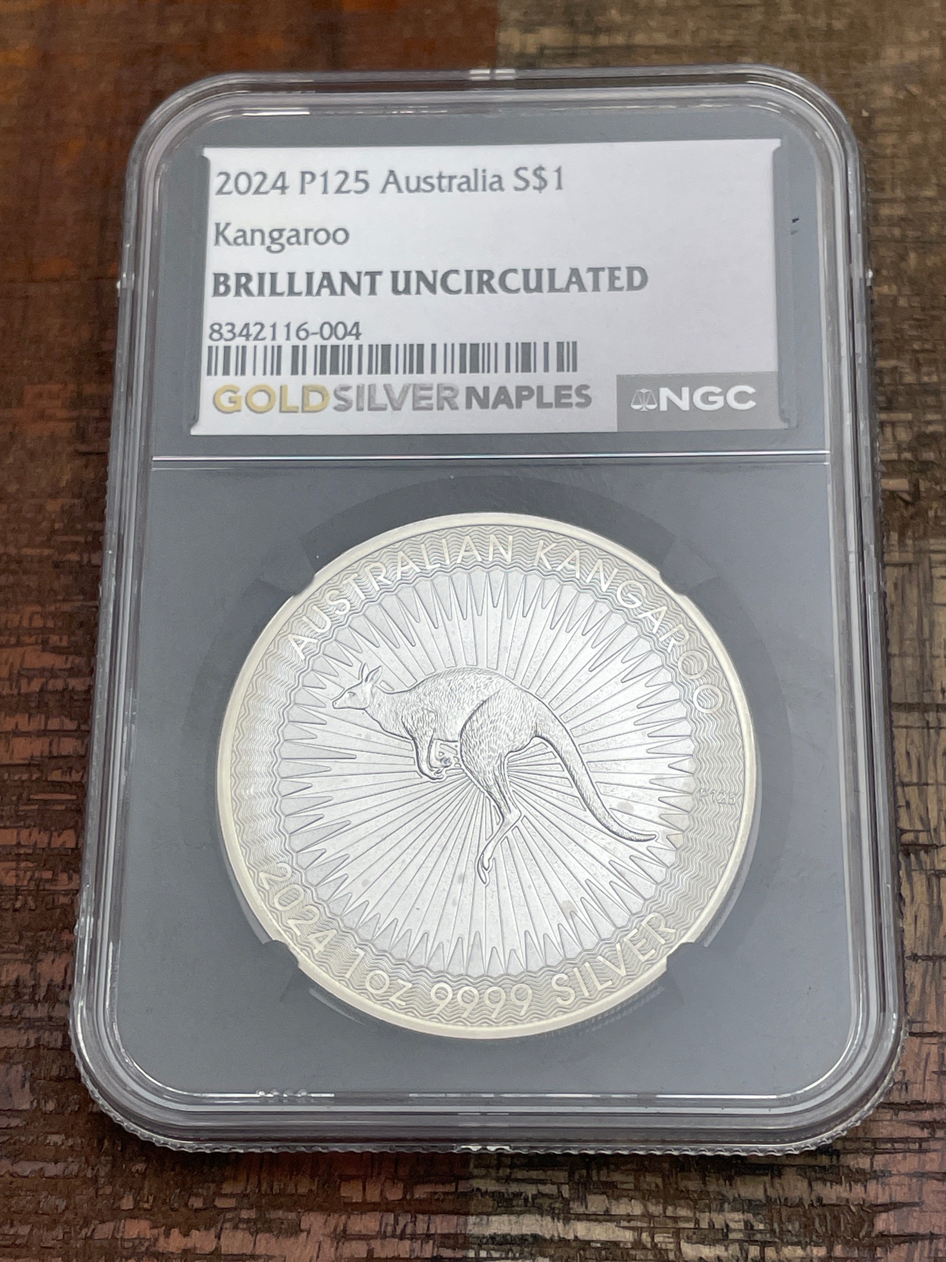 2024 P Australia $1 Kangaroo 1ox .9999 Silver NGC BU