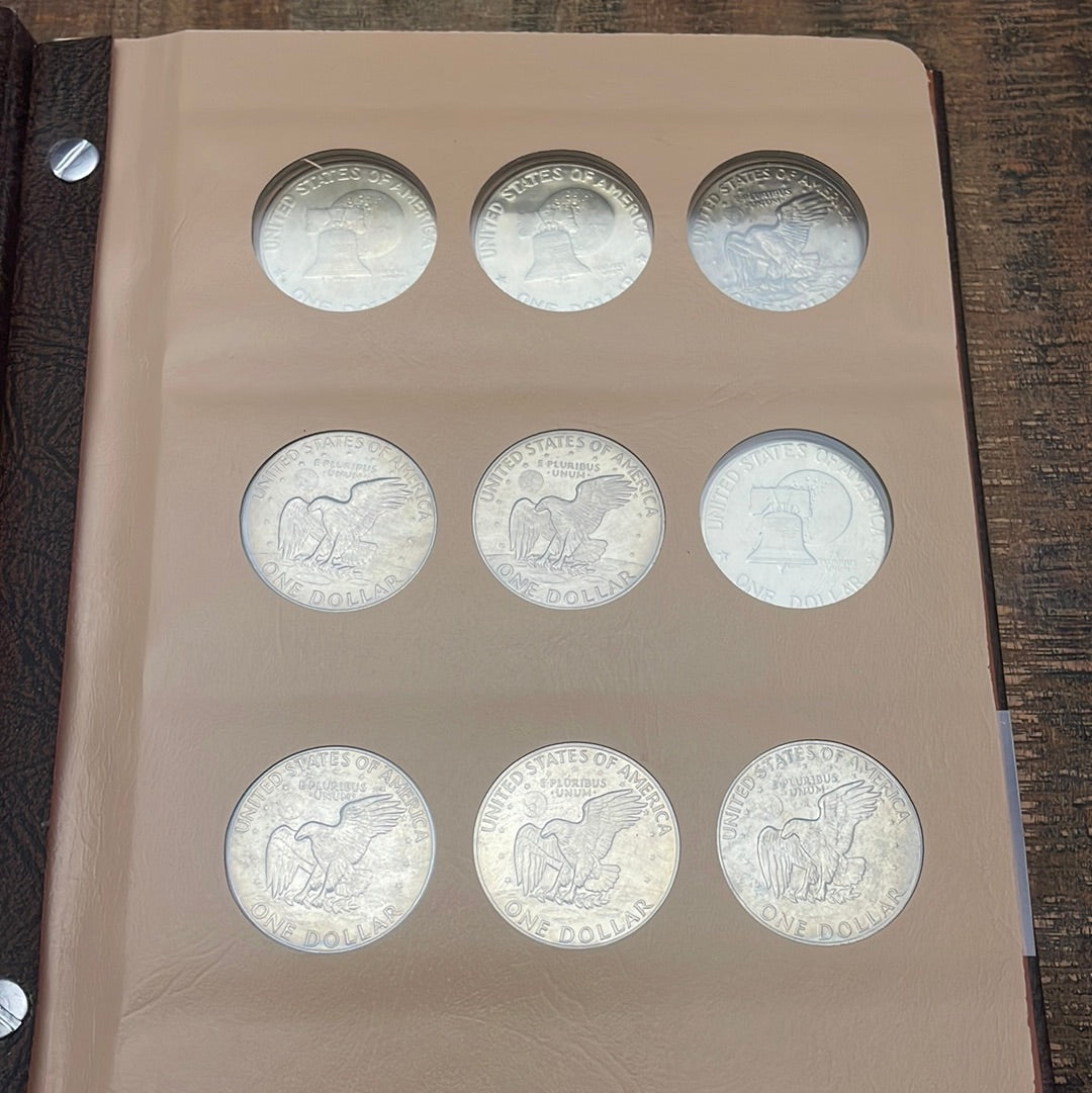 1971-1978 $1 US Eisenhower Dollars Complete Book~including proof only issues
