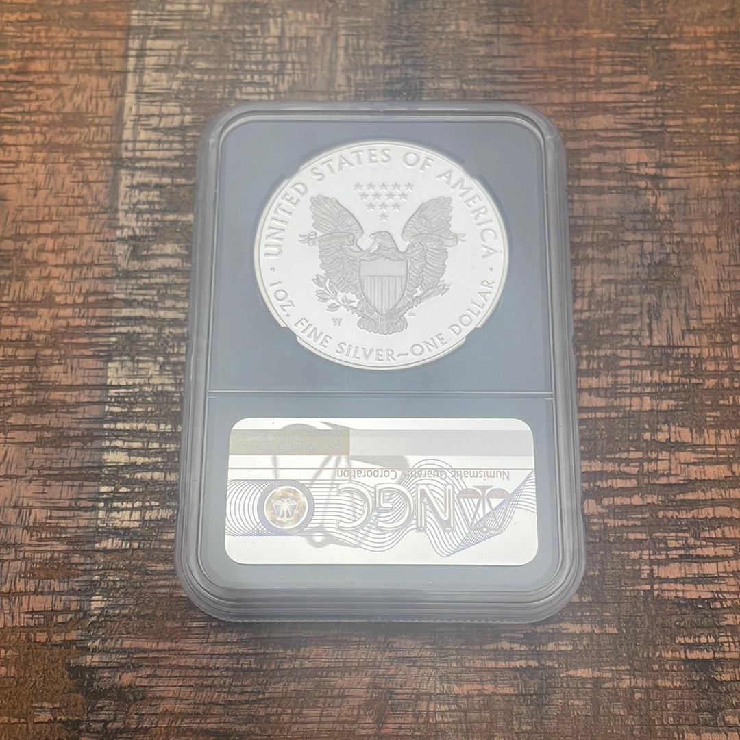 2021-W $1 US American Silver Eagle~ Heraldic Eagle T-1~ Congratulations Set~ FDOI~ NGC PF70 Ultra Cameo~Mercanti Signed