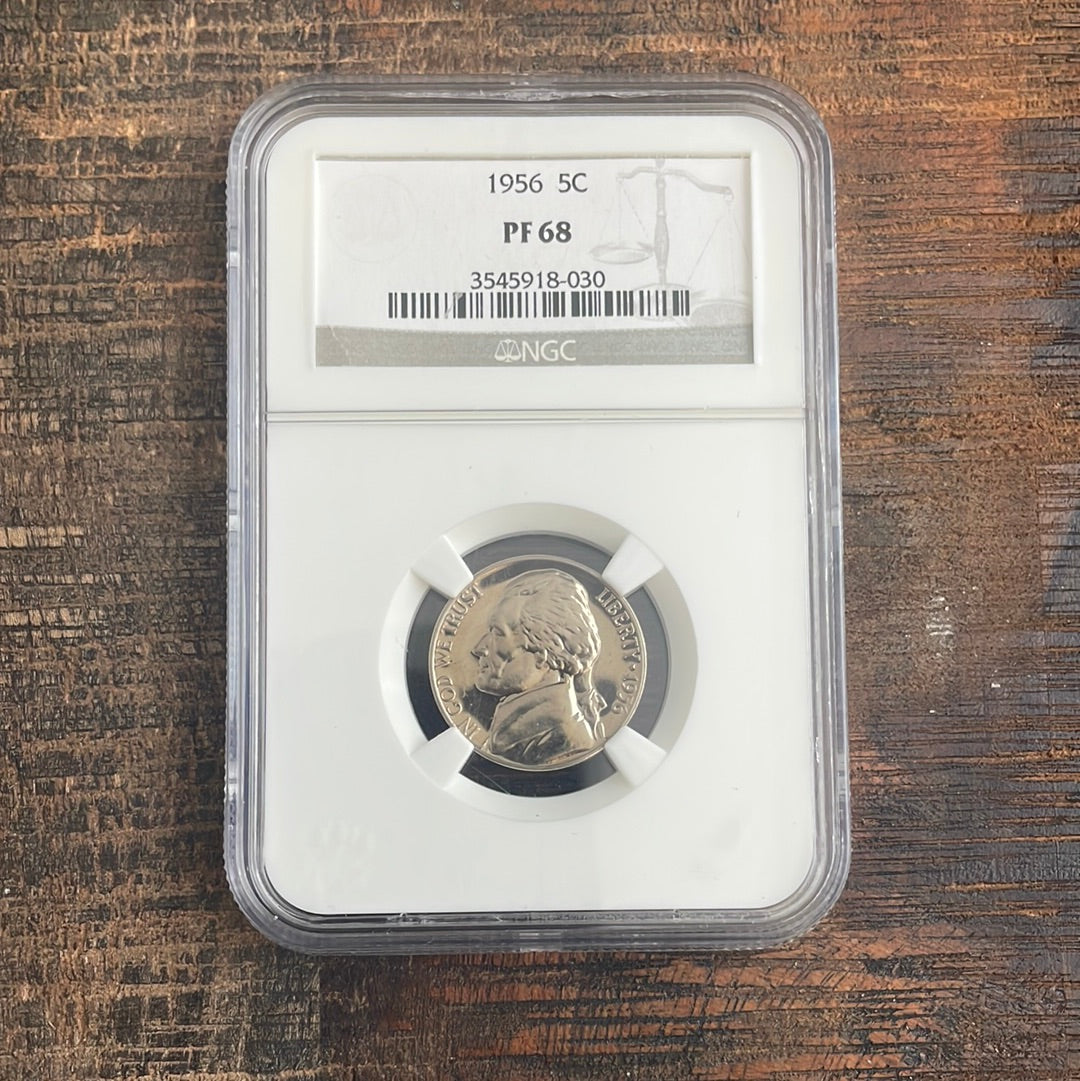 1956 5c US Jefferson Nickel NGC PF68