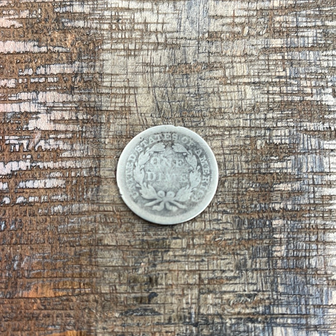 1842 10c US Seated Liberty Dime - 90% Silver