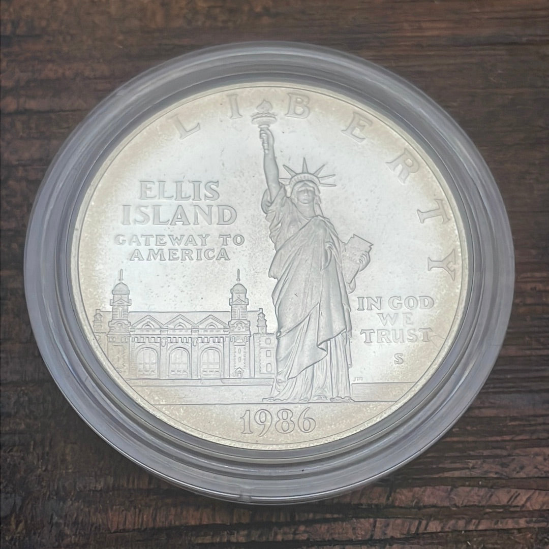 1986-S $1 US Liberty Coin. Silver Proof Coin in OGP (NO COA)