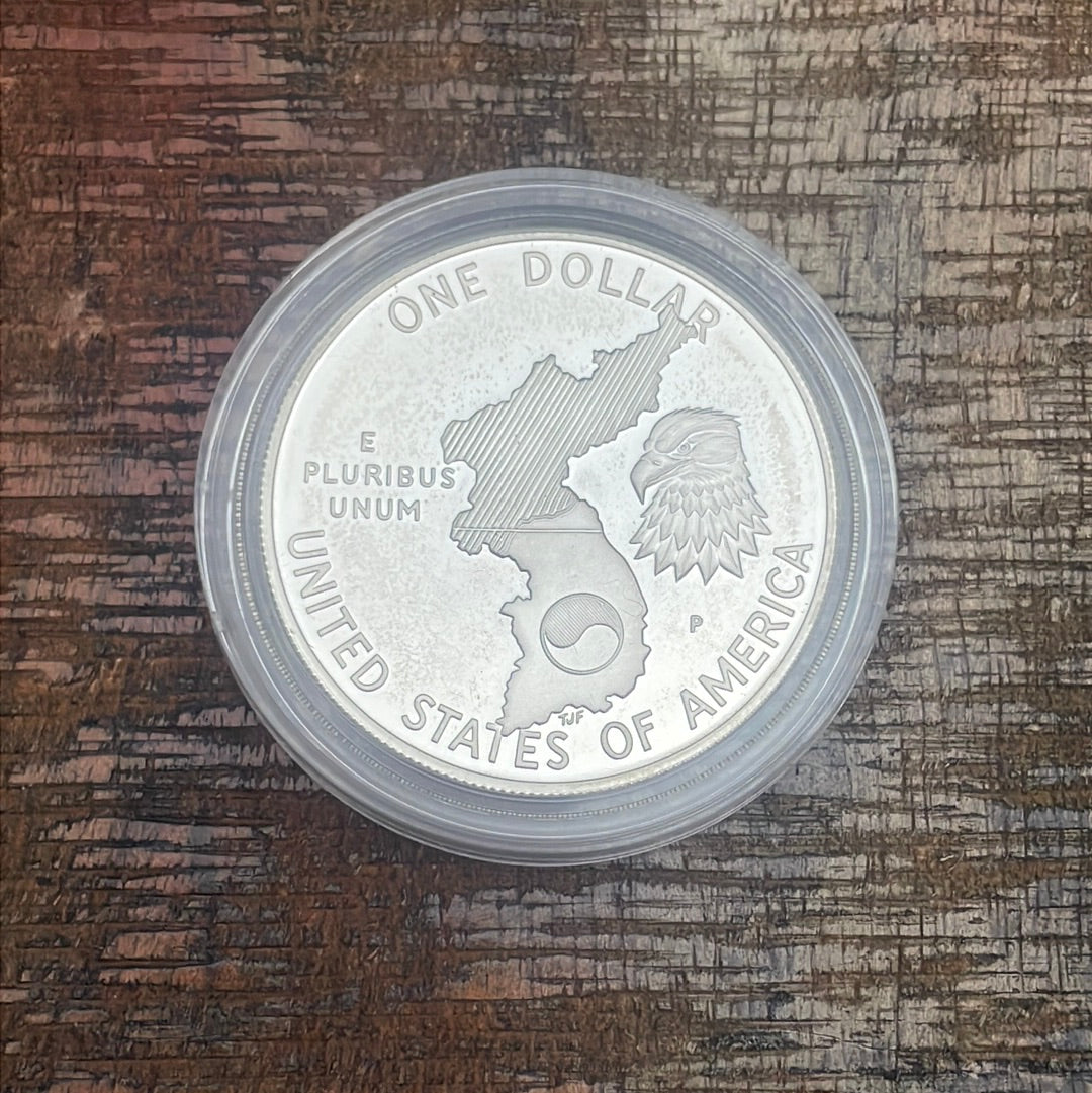1991 $1 US Korean War Memorial Coin ~ Proof Silver Dollar ~ In OGP with COA