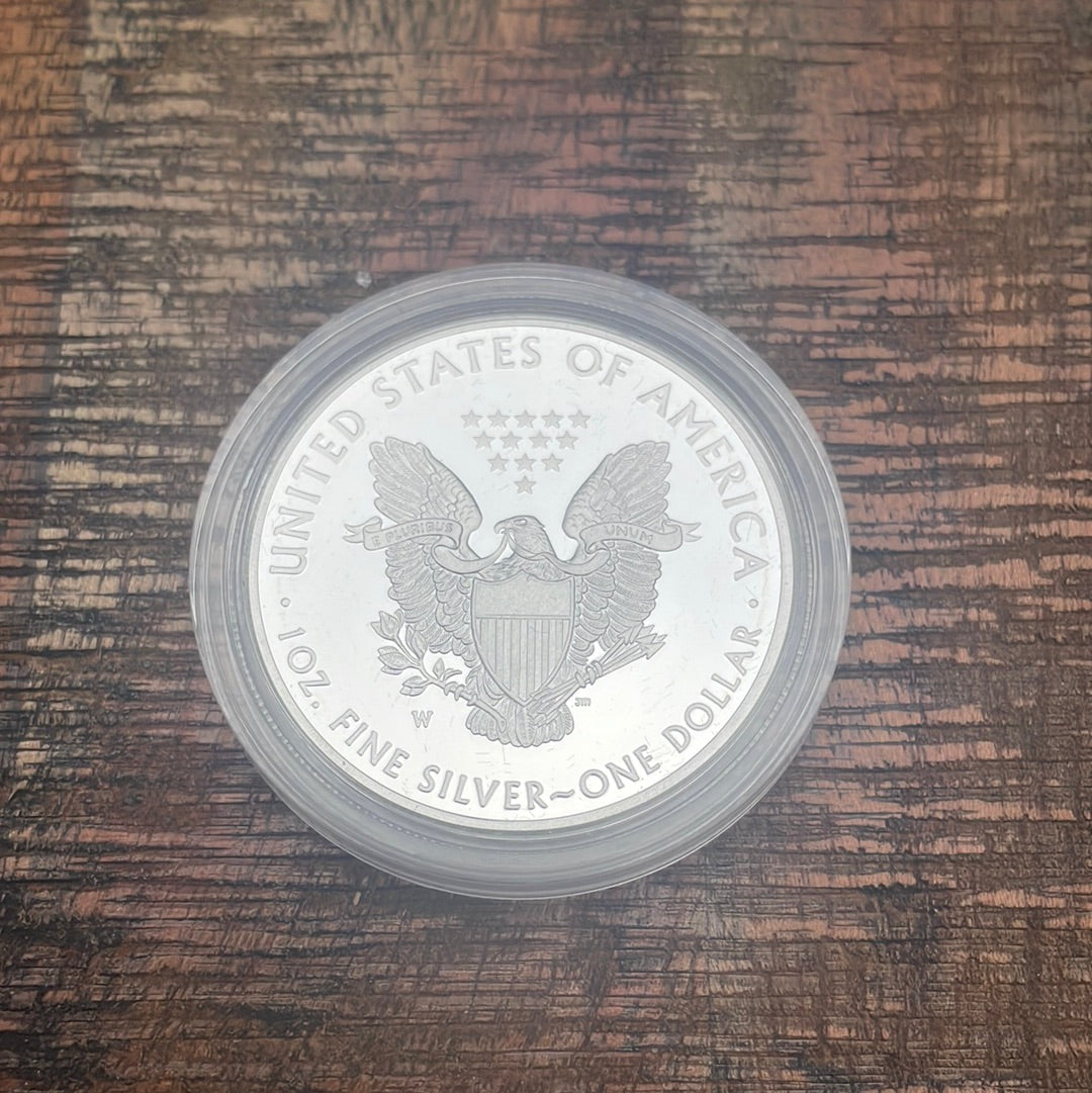 2017-W $1 US American Silver Eagle Proof Coin~Capsule, Presentation Case, Box, with COA.