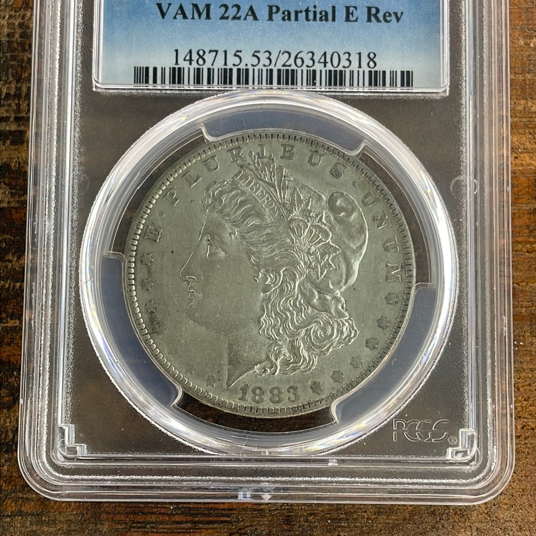 1883-O $1 US Morgan Silver Dollar PCGS AU53 VAM 22A Partial E Rev HOT 50