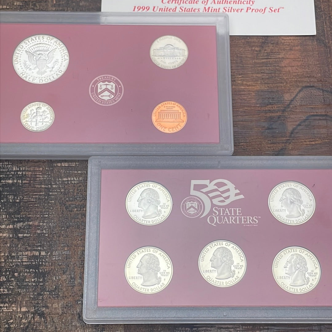 1999-S Silver Proof Set in OGP with COA