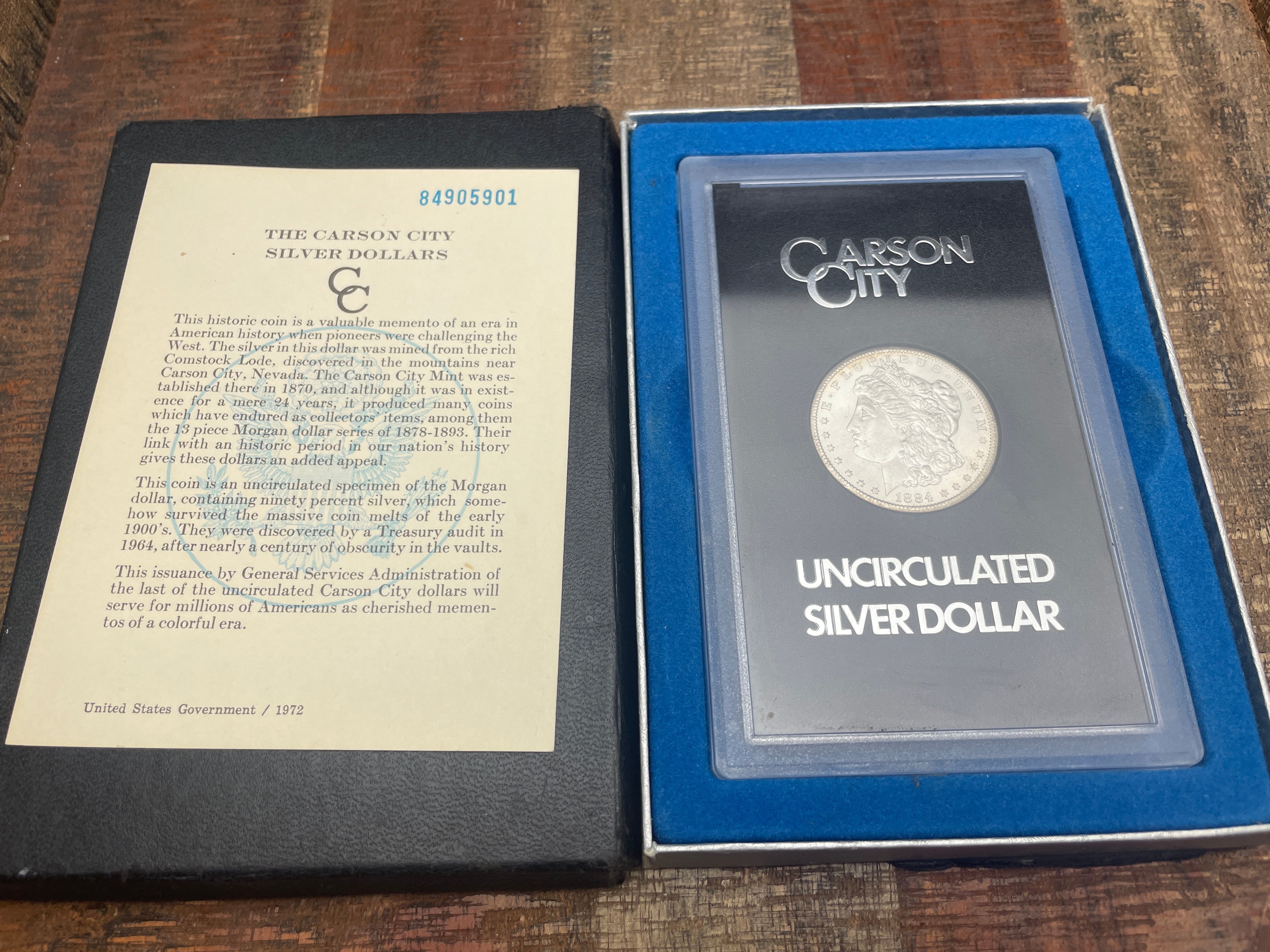 1884-CC $1 US Morgan Silver Dollar GSA Carson City