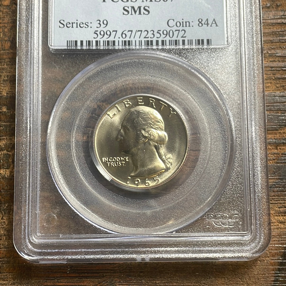 1965 25c US Washington Quarters PCGS MS67 SMS
