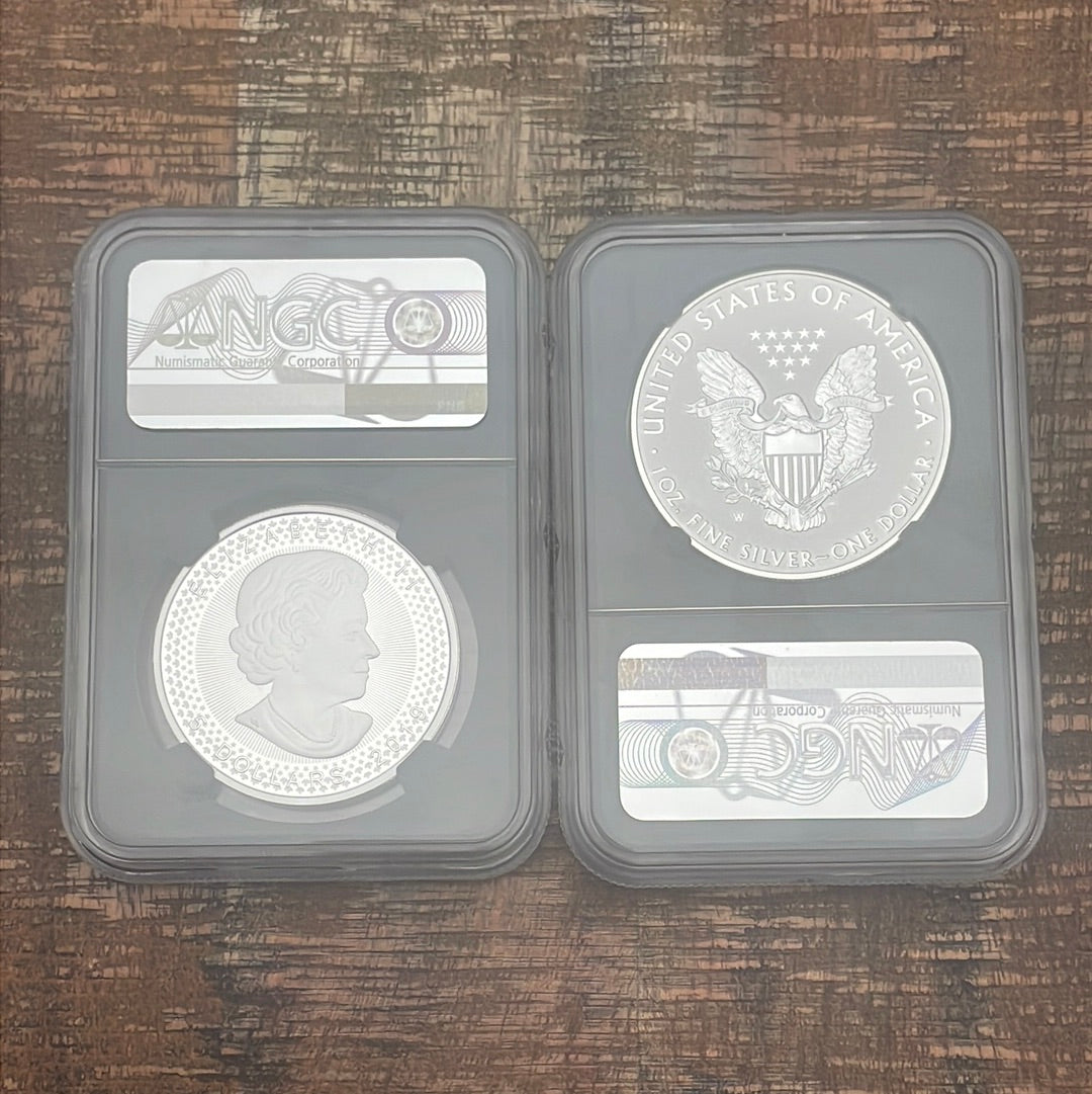 2019 Pride of Two Nations Set ~ ~ FDOI ~ NGC Graded ~ Canada MODIFIED PF70 ~ American ENCHANCED REV PF70