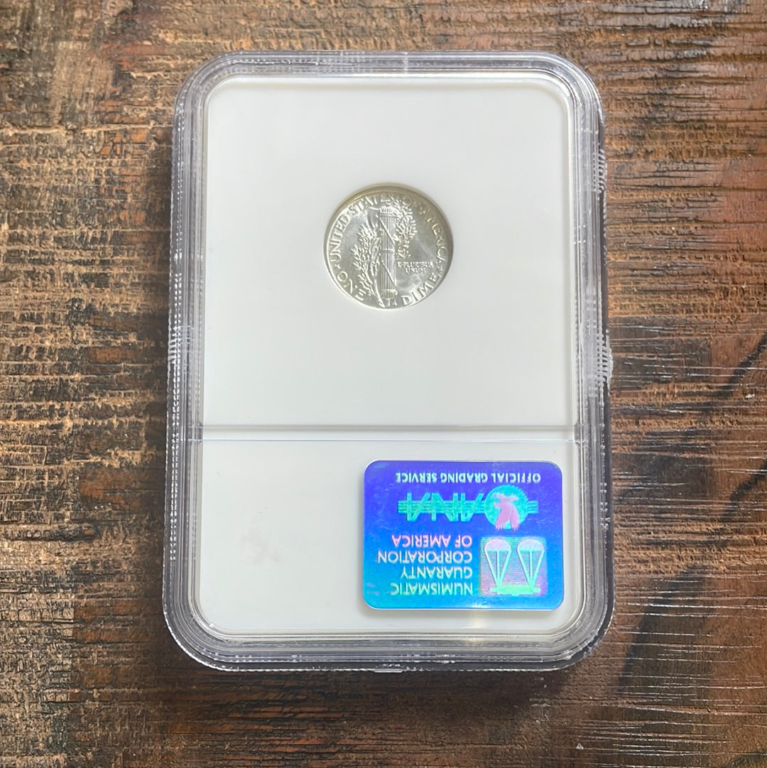 1943 10c US Mercury Dime. NGC MS66