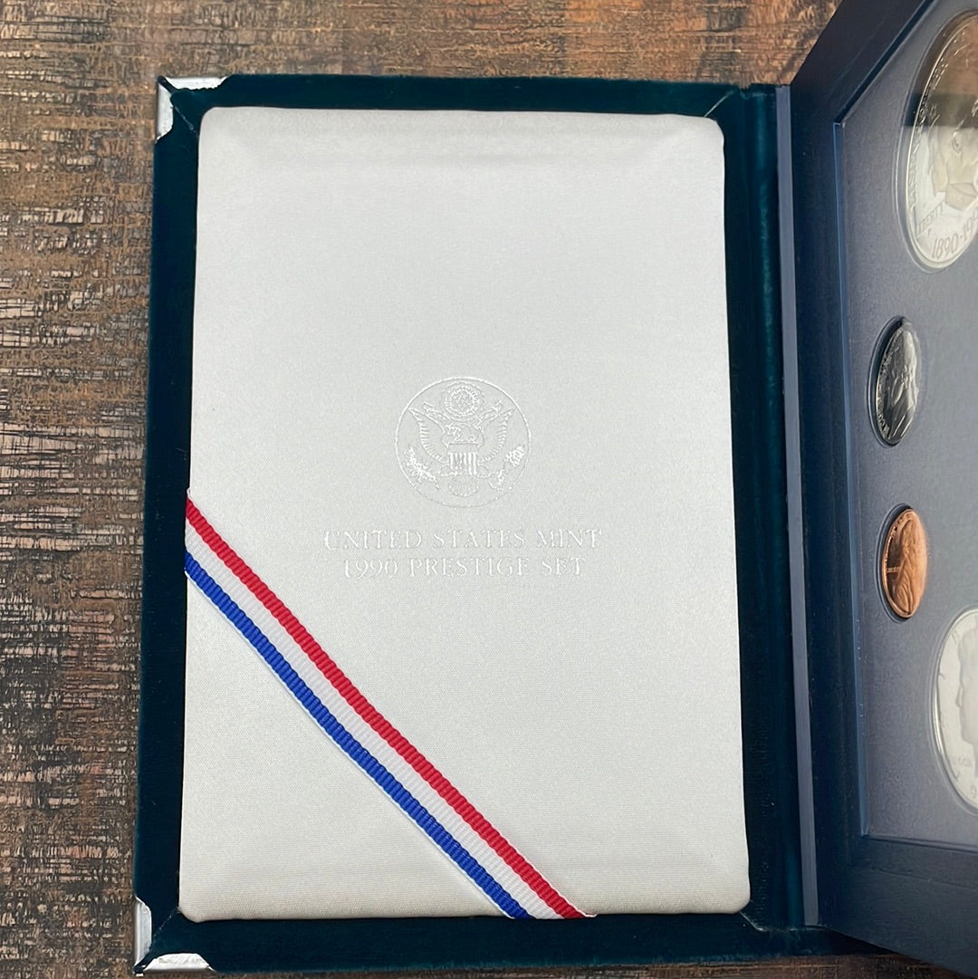 1990 US Prestige Set Eisenhower Silver Dollar 6 Proof Coins in OGP w/ COA