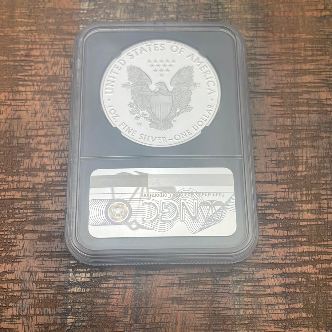 2021-W $1 US American Silver Eagle~ Heraldic Eagle T-1~ Congratulations Set~ FDOI~ NGC PF70 Ultra Cameo ~ Mercanti Signed