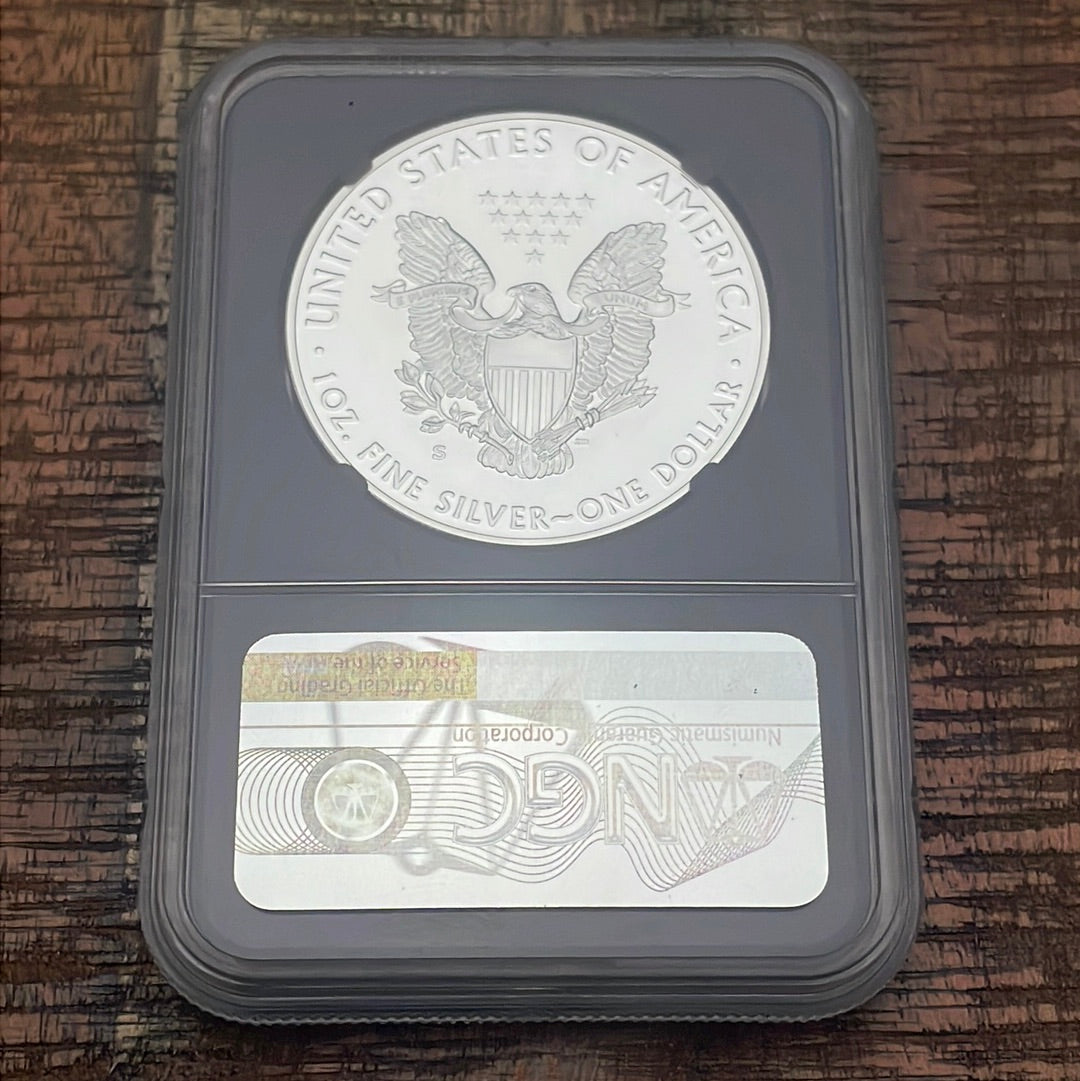 2020-S $1 US American Silver Eagle~FDOI~ NGC PF 70 Ultra Cameo~ Mercanti Signed