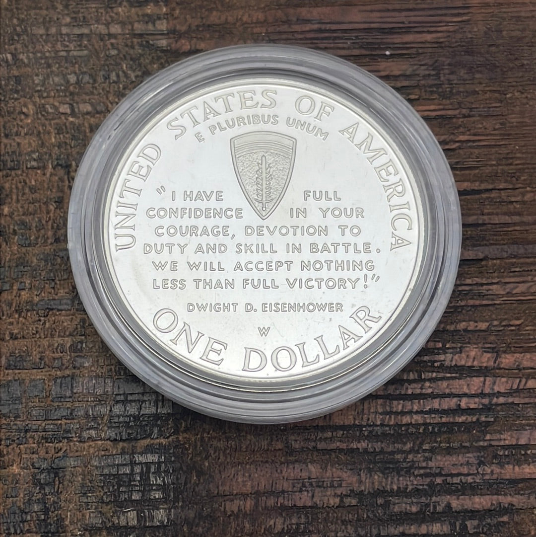 1991-1995 (1993-W) US $1 World War II 50th Anniversary Proof Silver Dollar