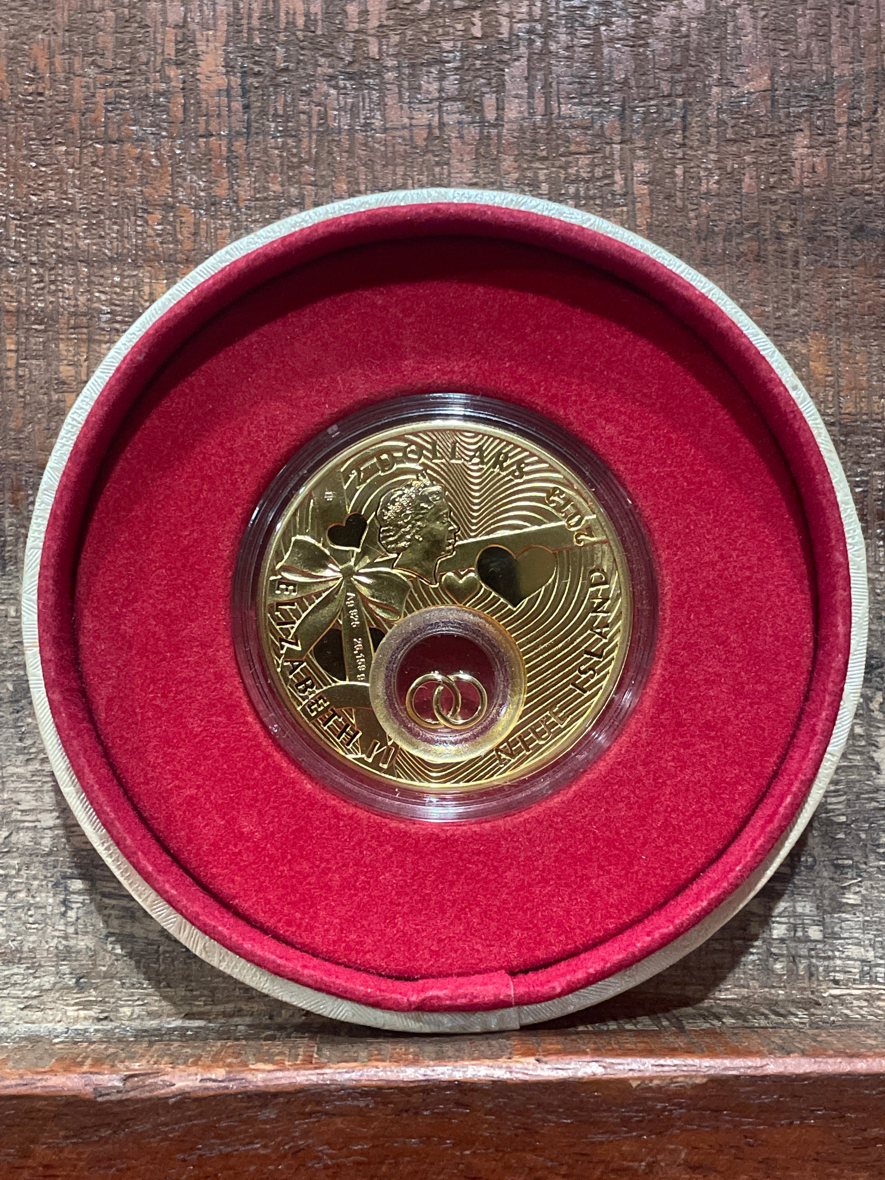 2013 Niue $2 Wedding Coin Gold Plated .925 Silver Mint of Poland