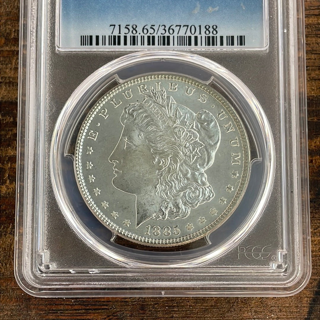 1885  $1 US Morgan Silver Dollar PCGS MS65