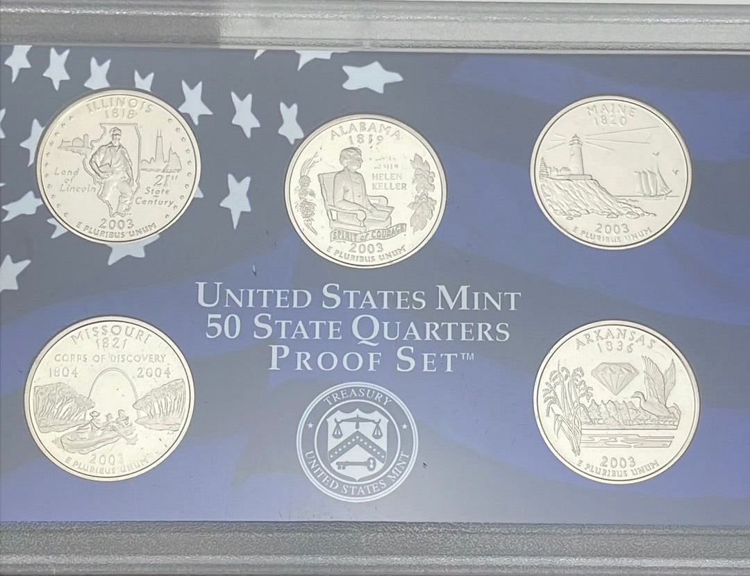 2003 US Mint 50 State Quarters Proof Set ~ NO Box NO COA